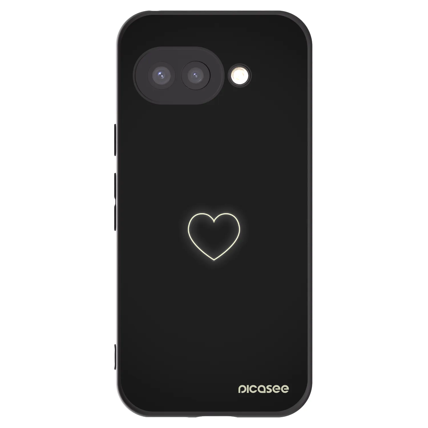 Picasee crna silikonska maskica za Google Pixel 9a - Heart