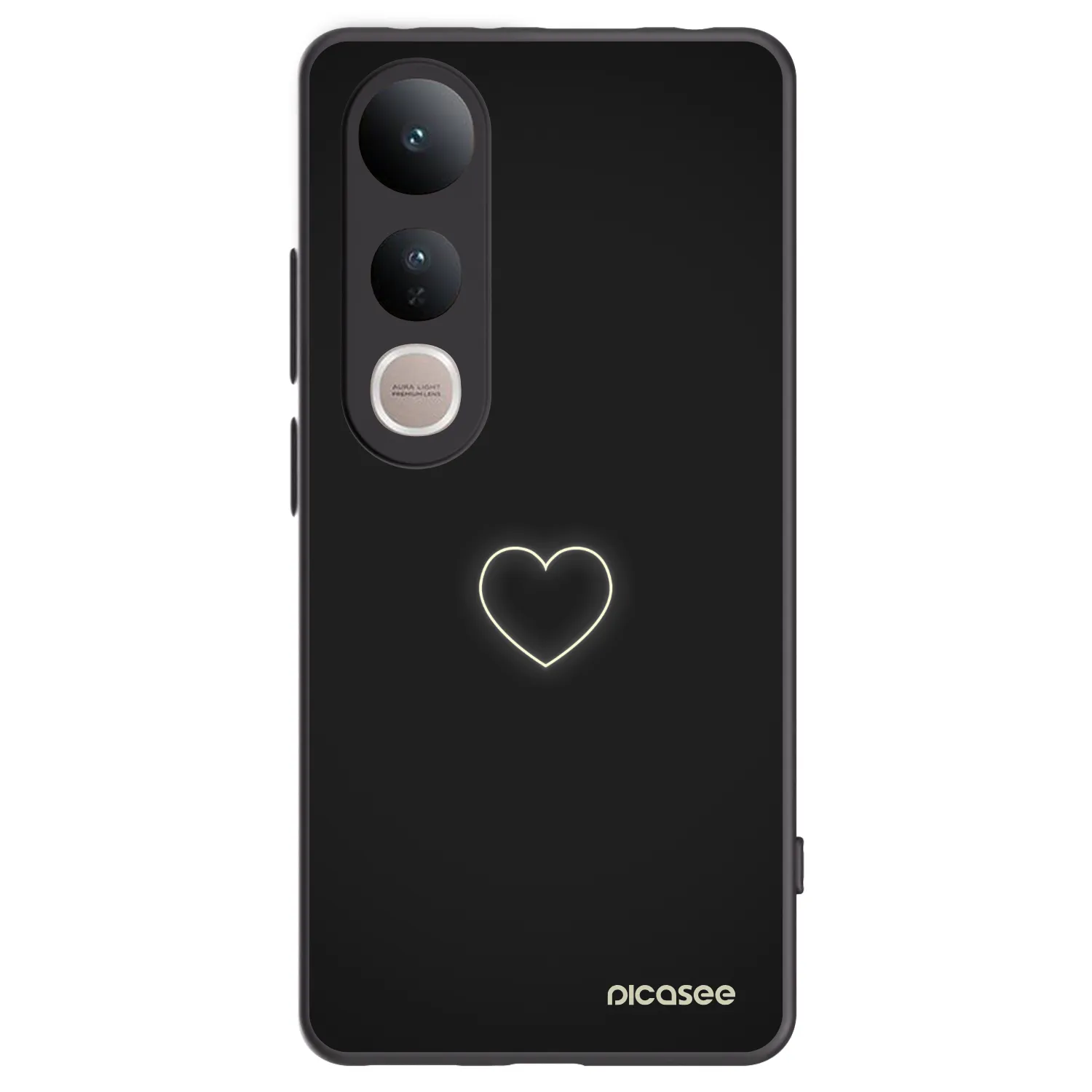 Picasee crna silikonska maskica za Vivo V50 Lite 5G - Heart