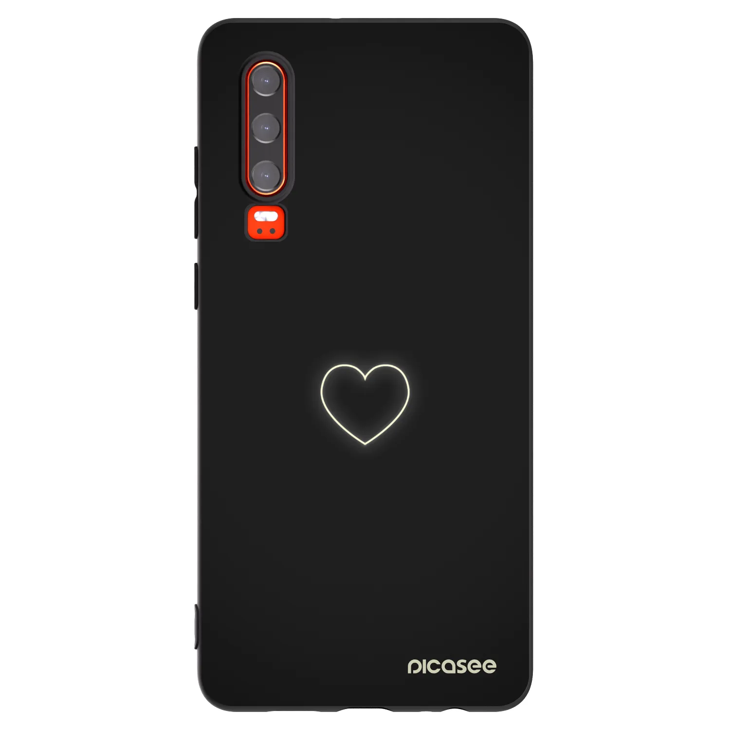 Picasee crna silikonska maskica za Huawei P30 - Heart