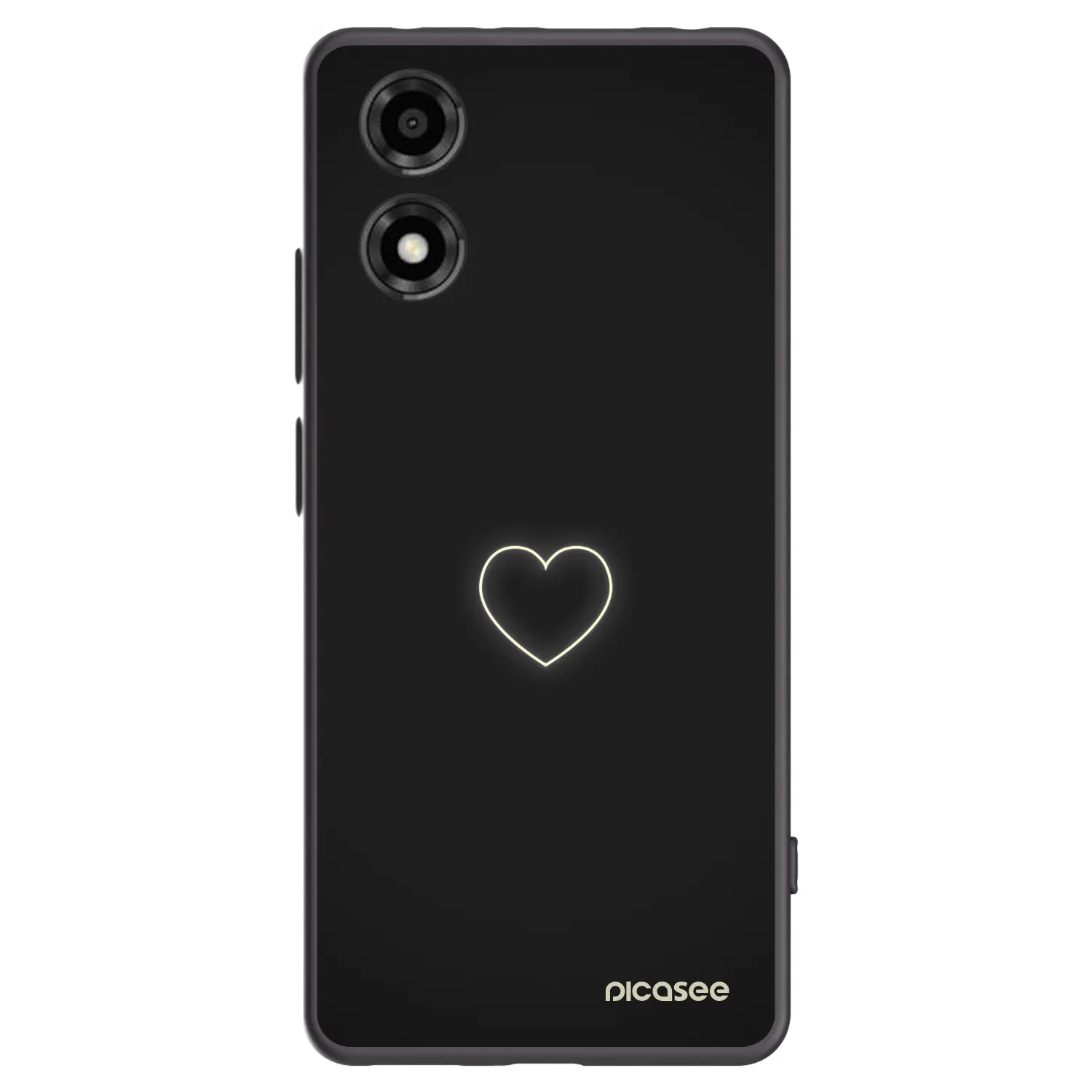 Picasee crna silikonska maskica za Motorola Moto E14 - Heart