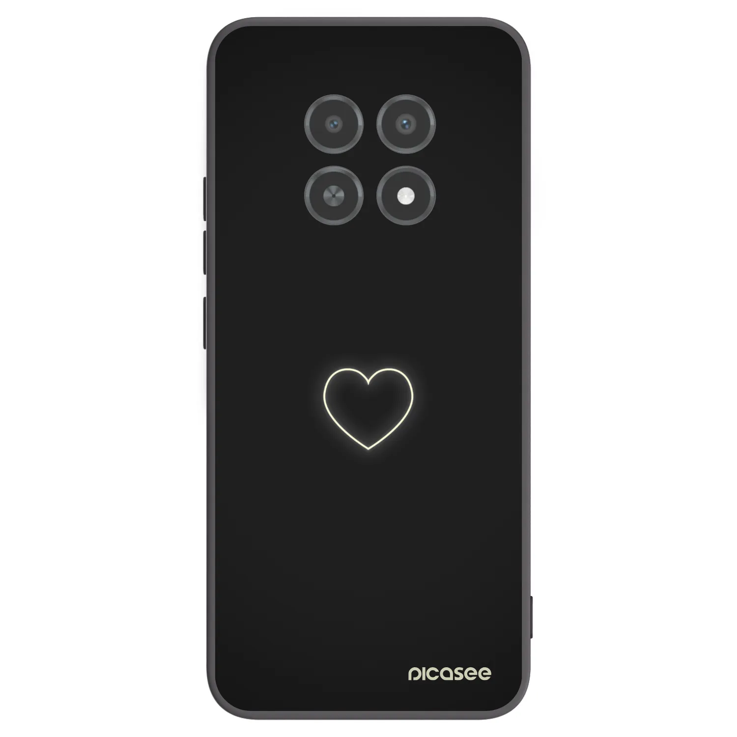 Picasee crna silikonska maskica za Realme 12X - Heart