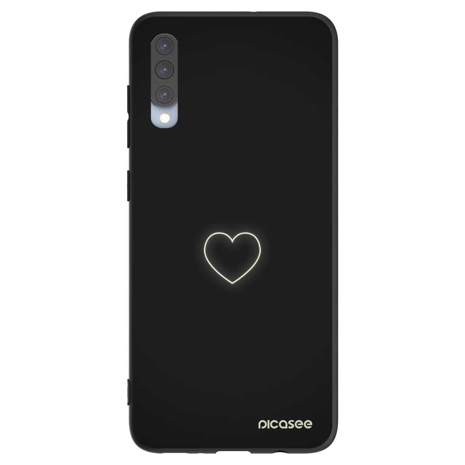 Picasee crna silikonska maskica za Samsung Galaxy A70 A705F - Heart