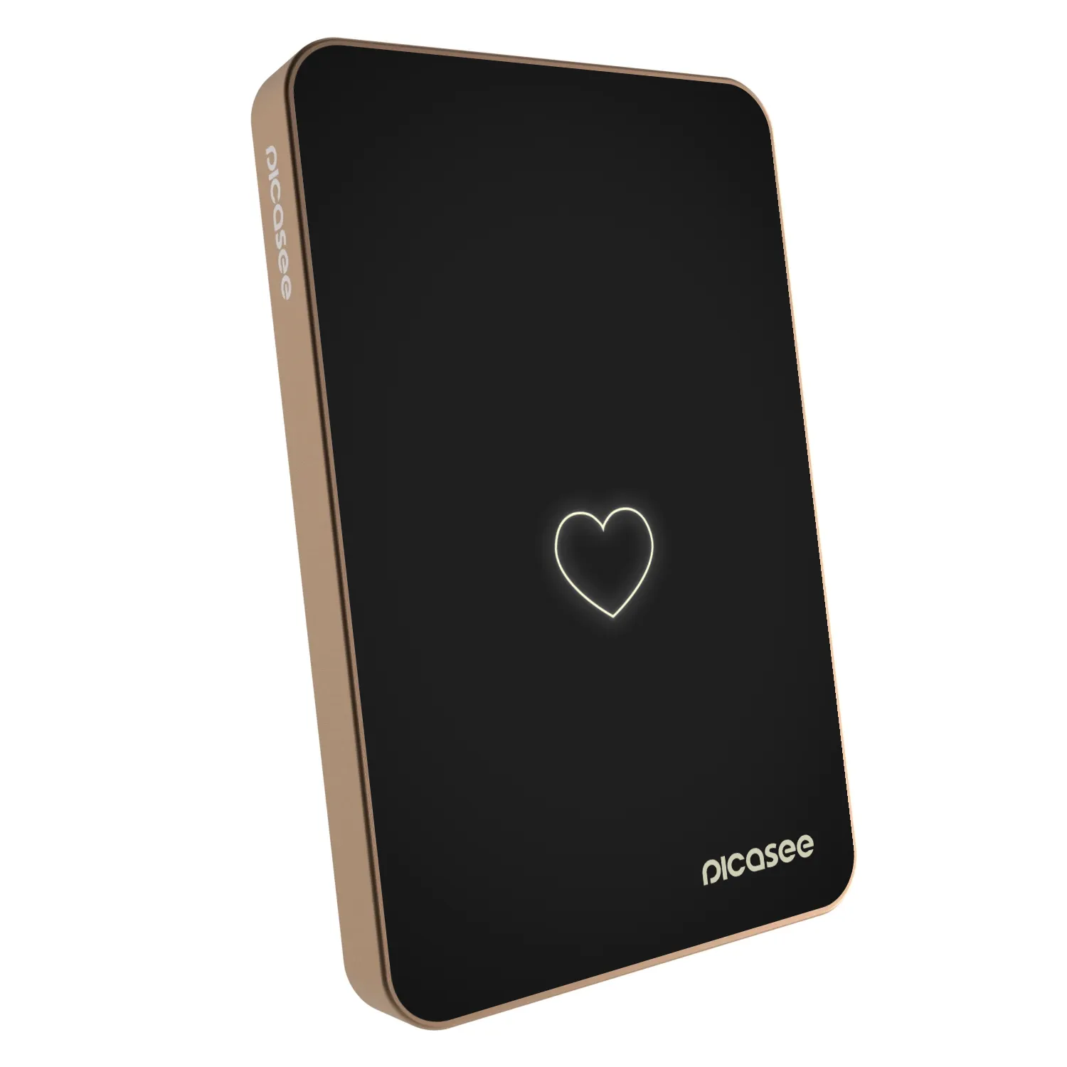 Picasee Prijenosni punjač s MagSafe 5 000 mAh Zlatni - Heart