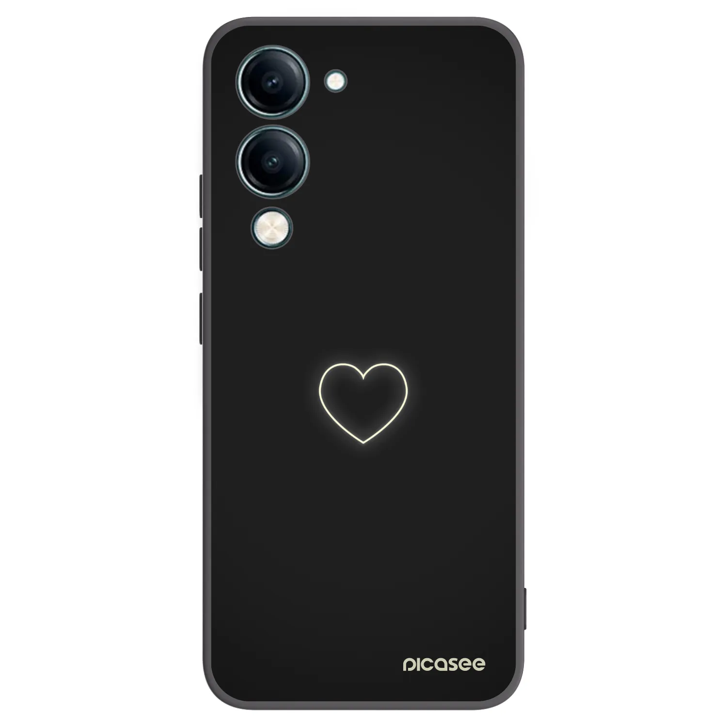 Picasee crna silikonska maskica za Vivo Y29s 5G - Heart