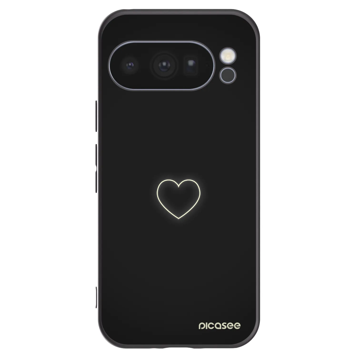 Picasee crna silikonska maskica za Google Pixel 10 Pro - Heart