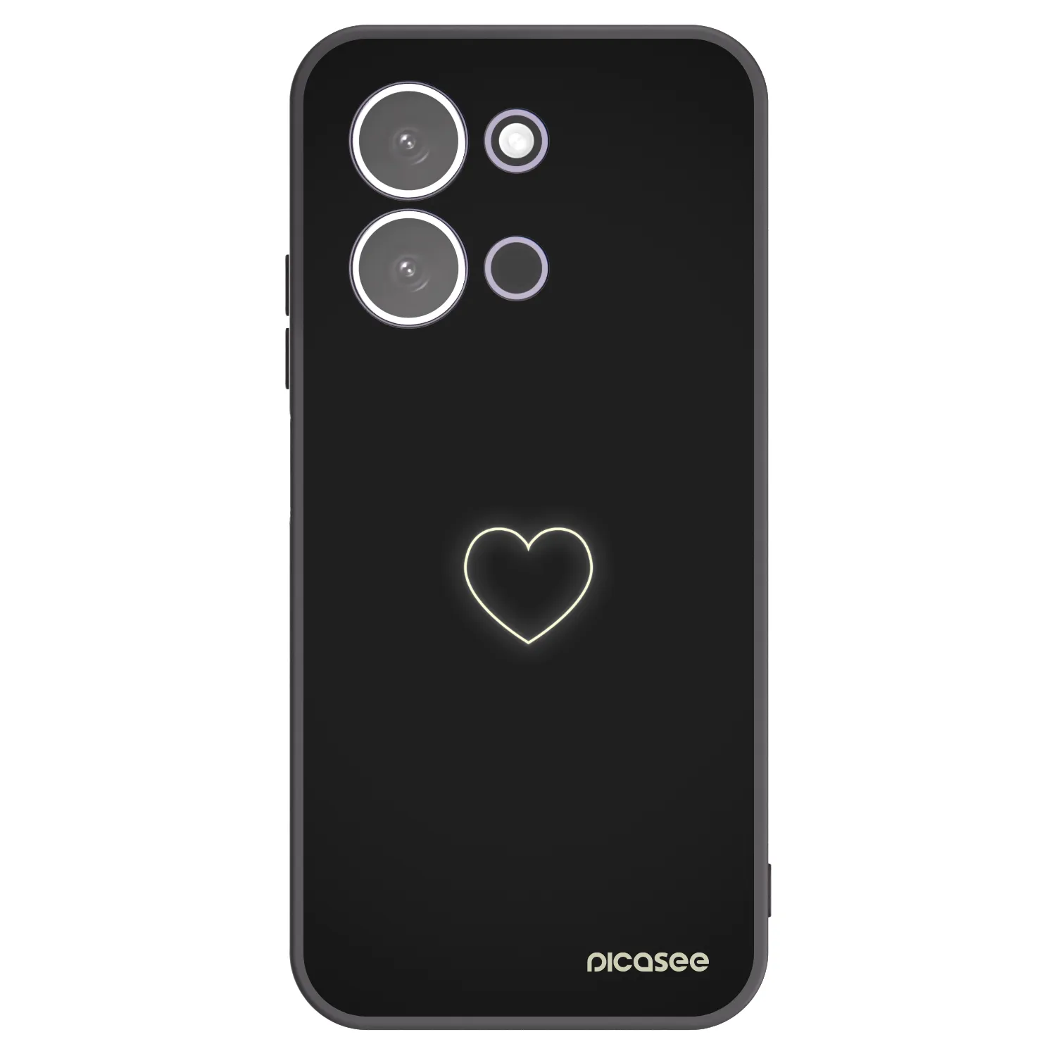 Picasee crna silikonska maskica za Xiaomi Redmi 15C 5G - Heart