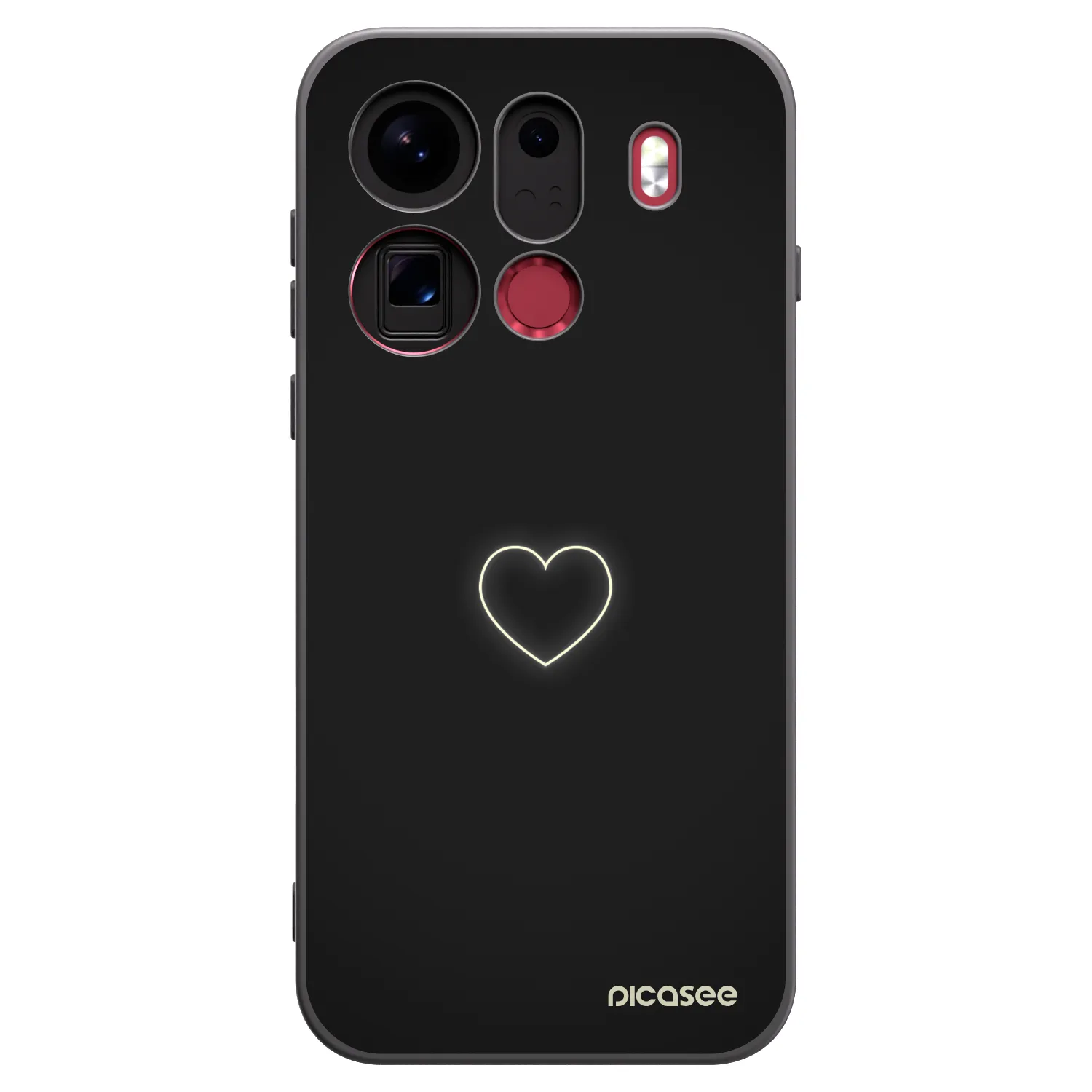 Picasee crna silikonska maskica za OPPO Find X9 Pro - Heart
