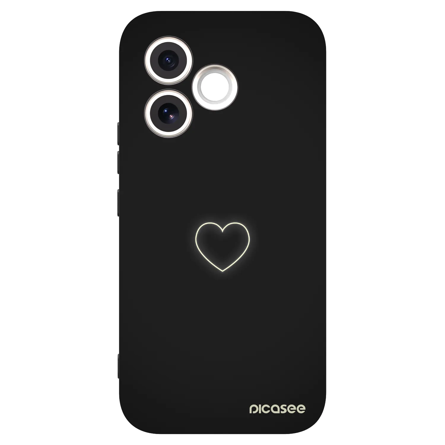 Picasee crna silikonska maskica za Honor 600 Lite - Heart