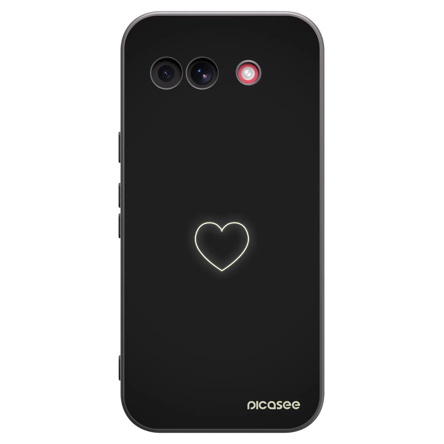 Picasee crna silikonska maskica za Google Pixel 10a - Heart