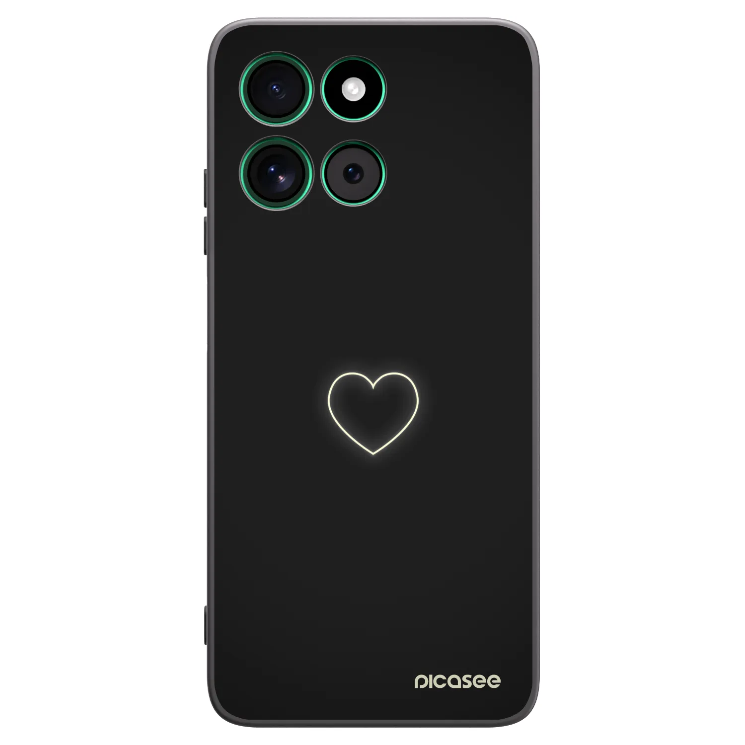 Picasee crna silikonska maskica za Motorola Moto G57 Power - Heart