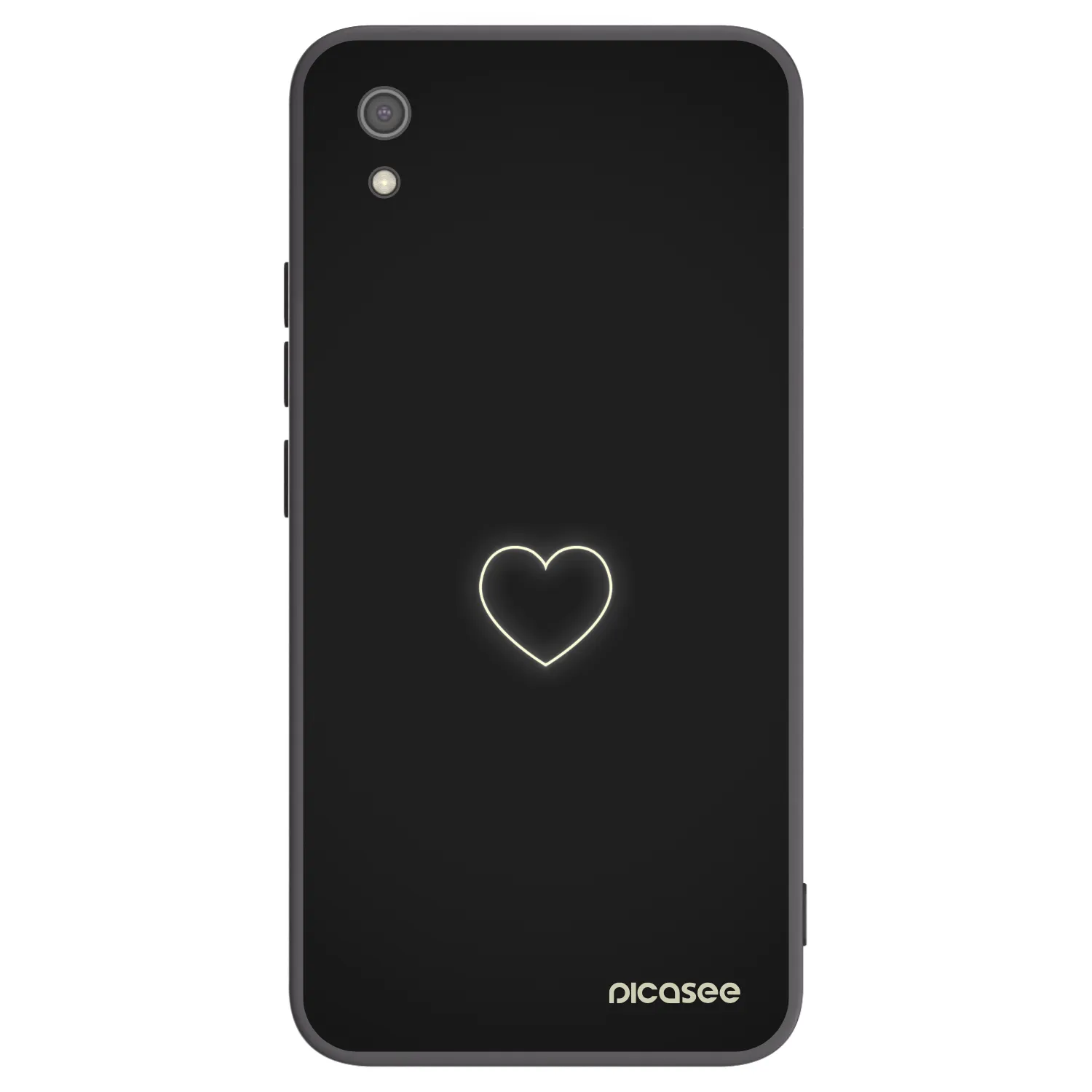 Picasee crna silikonska maskica za Xiaomi Redmi 7A - Heart