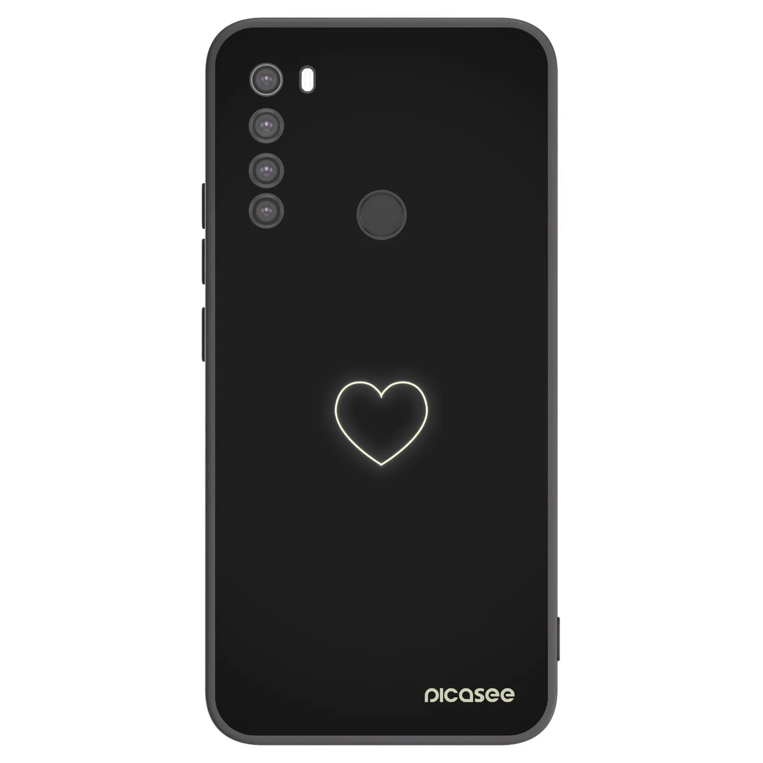 Picasee crna silikonska maskica za Xiaomi Redmi Note 8 - Heart