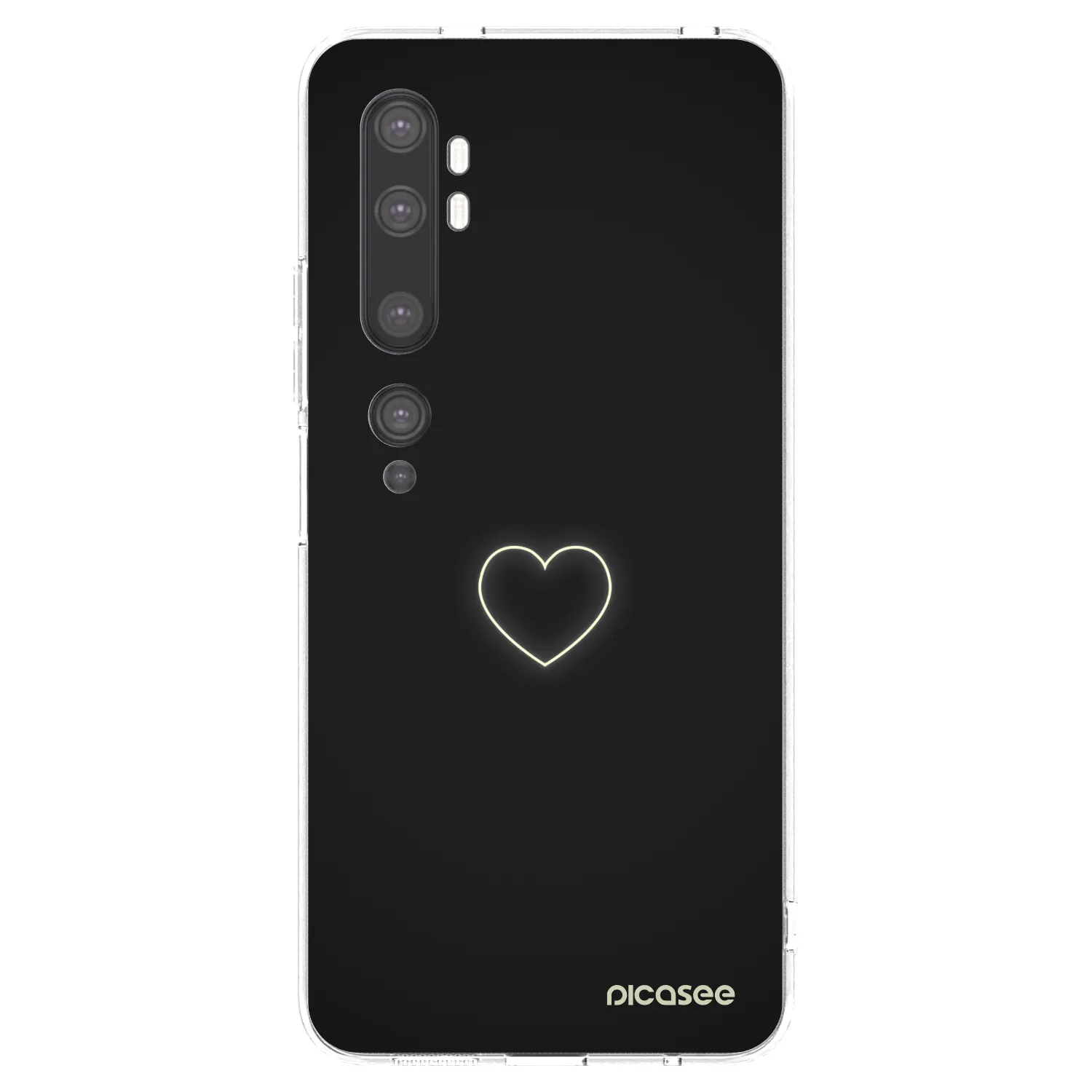 Picasee silikonska prozirna maskica za Xiaomi Mi Note 10 (Pro) - Heart
