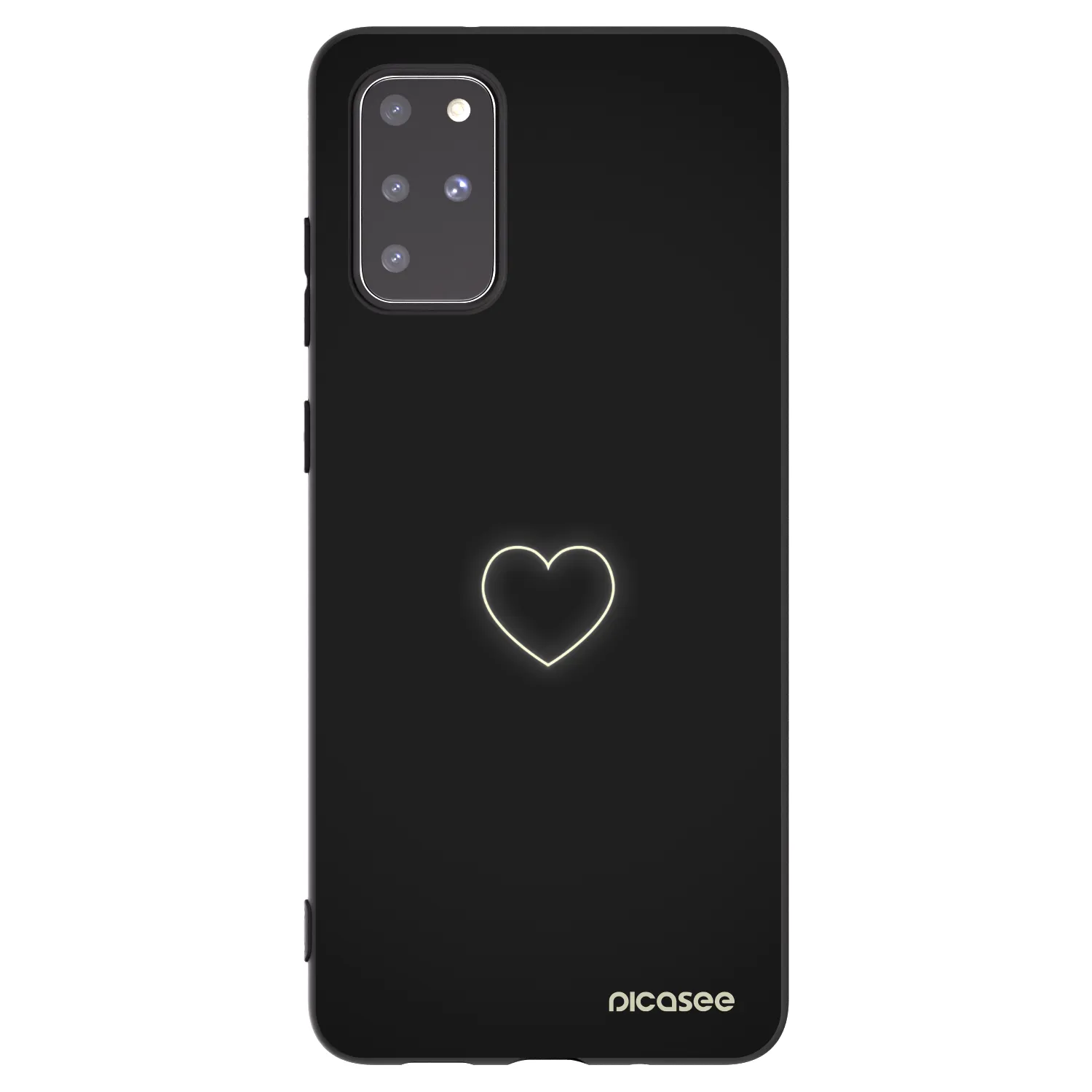 Picasee crna silikonska maskica za Samsung Galaxy S20+ G985F - Heart