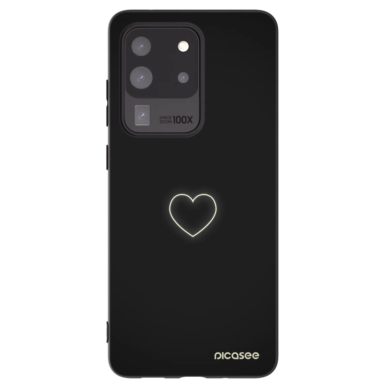 Picasee crna silikonska maskica za Samsung Galaxy S20 Ultra 5G G988F - Heart