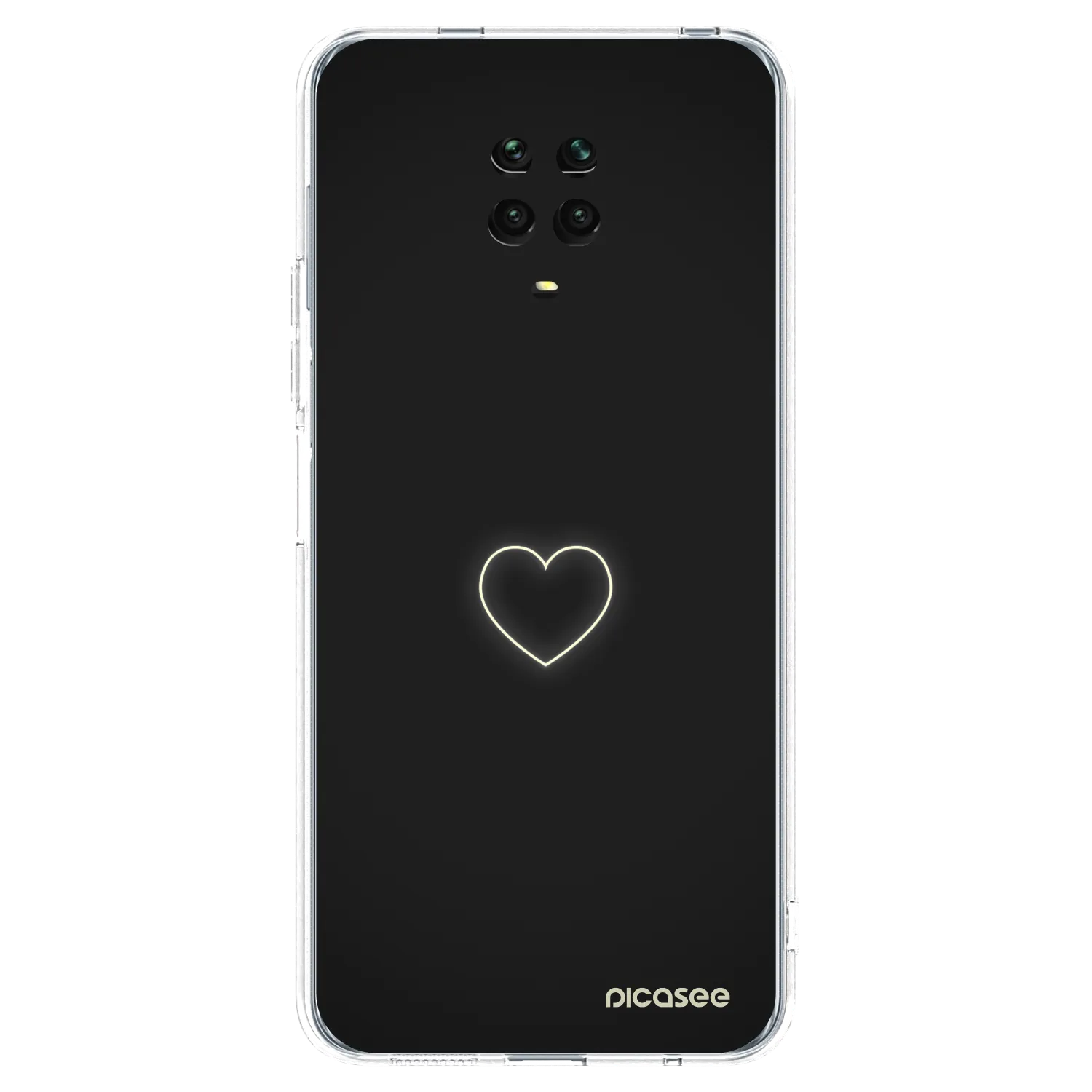 Picasee silikonska prozirna maskica za Xiaomi Redmi Note 9 Pro - Heart