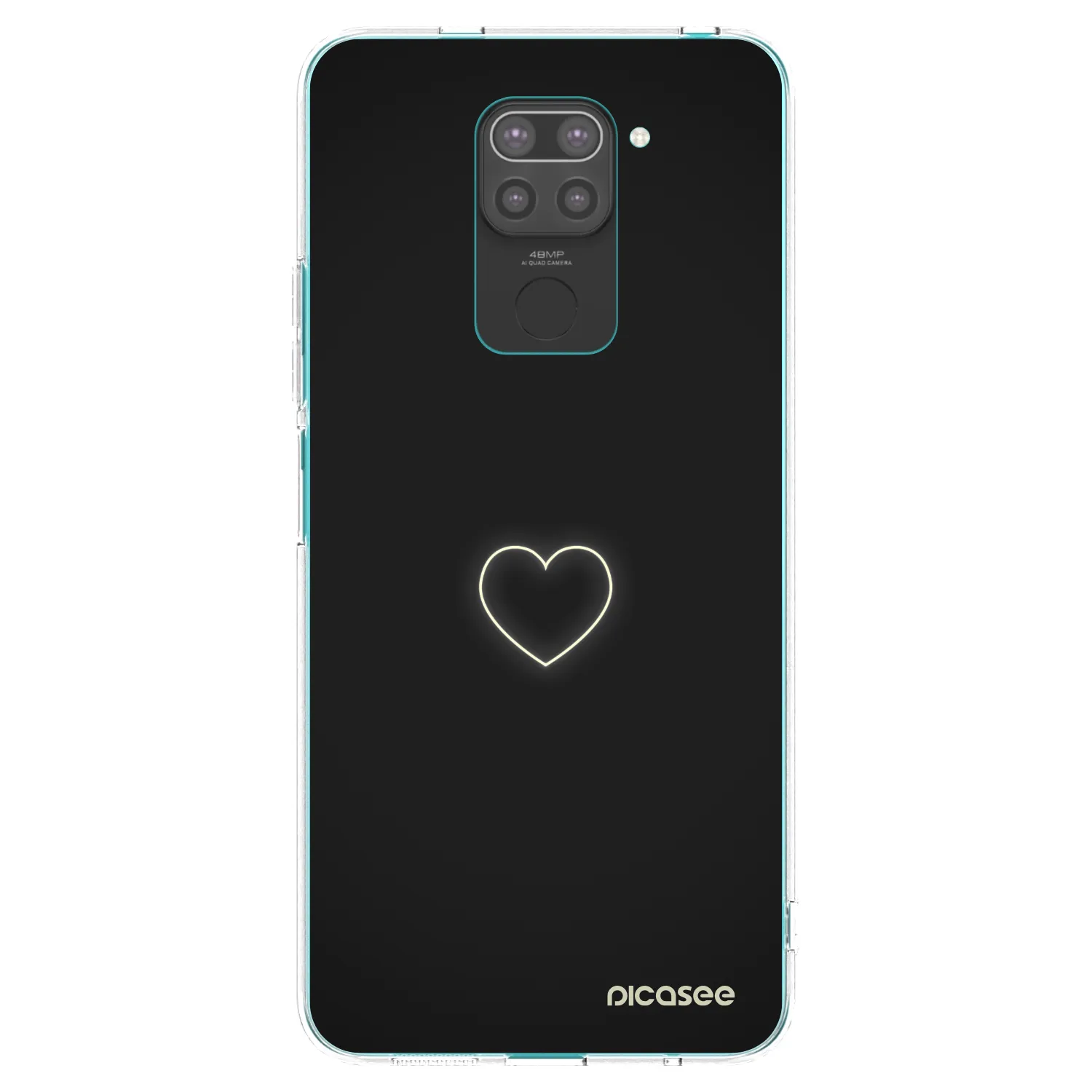 Picasee crna silikonska maskica za Xiaomi Redmi Note 9 - Heart