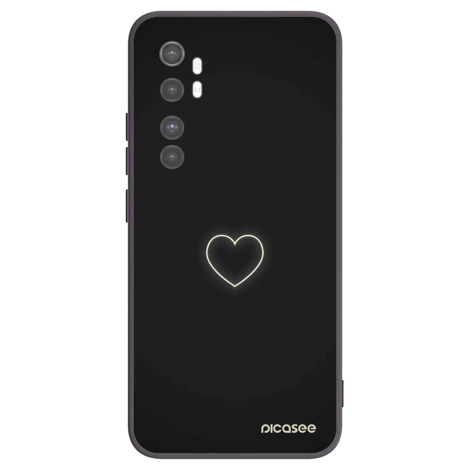 Picasee crna silikonska maskica za Xiaomi Mi Note 10 Lite - Heart
