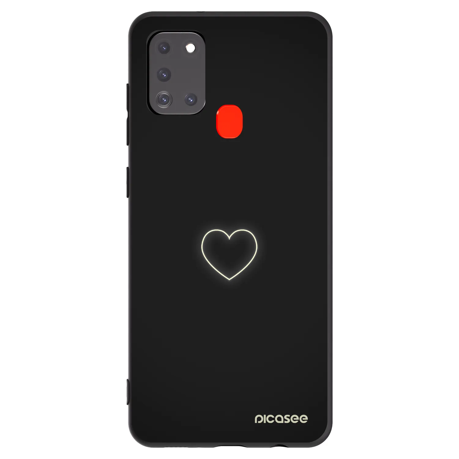 Picasee crna silikonska maskica za Samsung Galaxy A21s - Heart