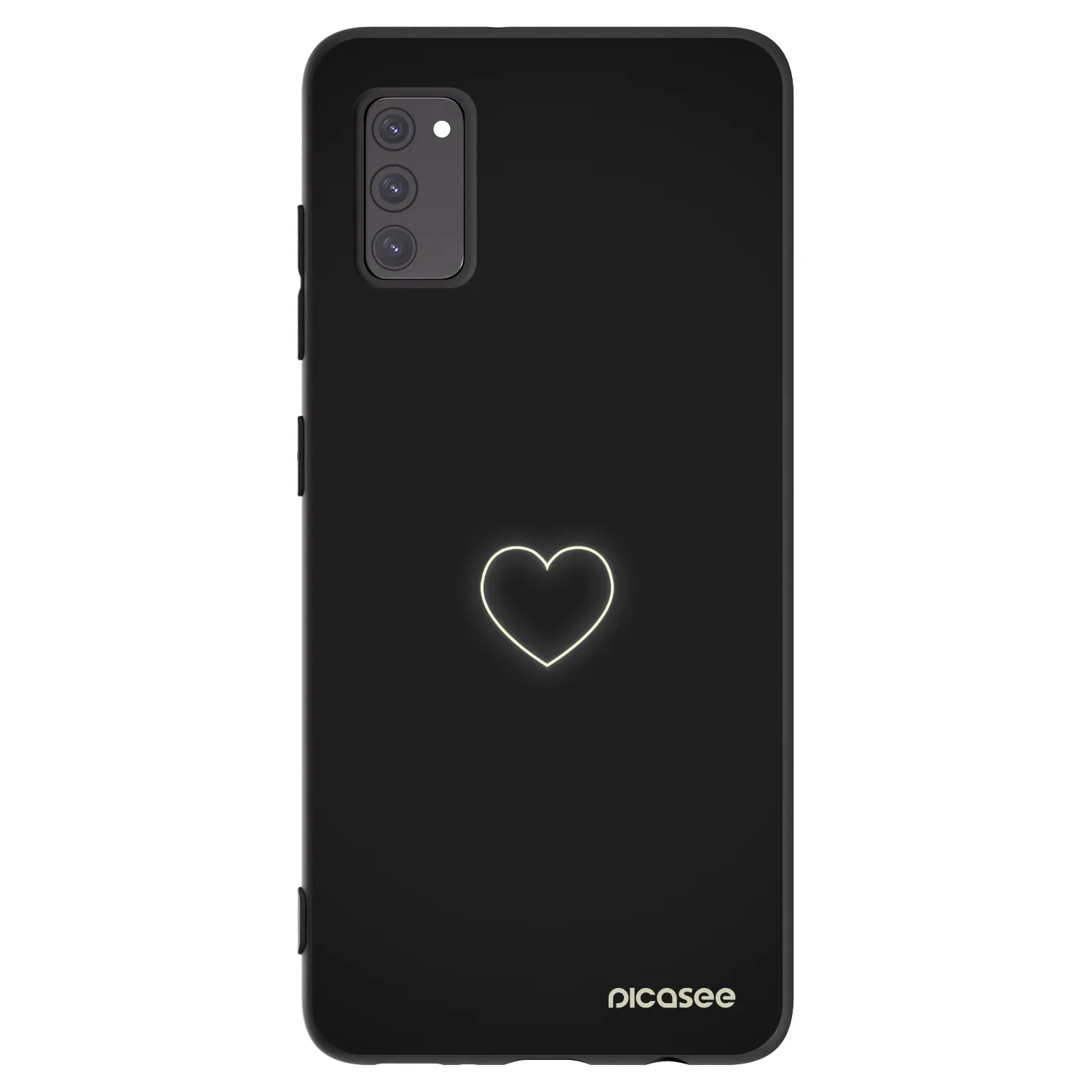 Picasee crna silikonska maskica za Samsung Galaxy A41 A415F - Heart