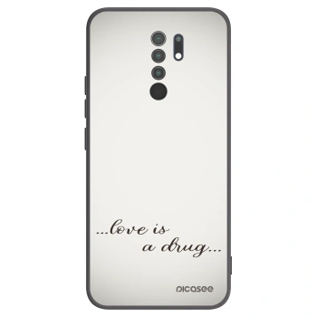 Picasee crna silikonska maskica za Xiaomi Redmi 9 - Love is a drug