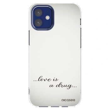 Picasee silikonska prozirna maskica za Apple iPhone 12 mini - Love is a drug
