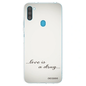 Picasee silikonska prozirna maskica za Samsung Galaxy M11 - Love is a drug