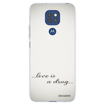 Picasee silikonska prozirna maskica za Motorola Moto G9 Play - Love is a drug