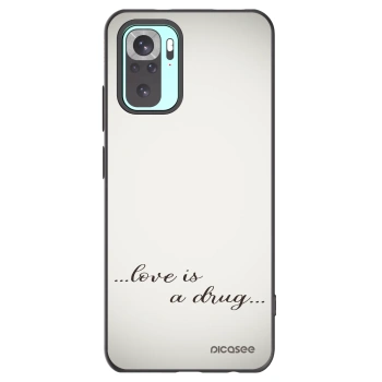 Picasee crna silikonska maskica za Xiaomi Redmi Note 10 Pro - Love is a drug