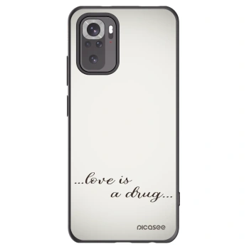Picasee crna silikonska maskica za Xiaomi Redmi Note 10S - Love is a drug