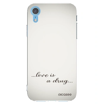 Picasee silikonska prozirna maskica za Apple iPhone XR - Love is a drug