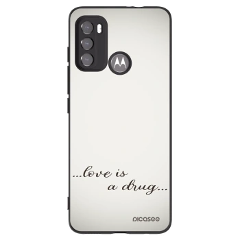 Picasee crna silikonska maskica za Motorola Moto G60 - Love is a drug