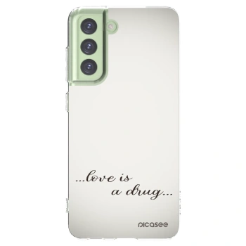 Picasee silikonska prozirna maskica za Samsung Galaxy S21 FE 5G - Love is a drug