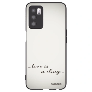 Picasee crna silikonska maskica za OPPO A16s - Love is a drug