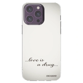 Picasee silikonska prozirna maskica za Apple iPhone 14 Pro Max - Love is a drug