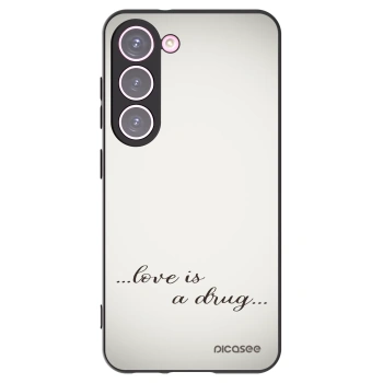 Picasee crna silikonska maskica za Samsung Galaxy S23 5G - Love is a drug