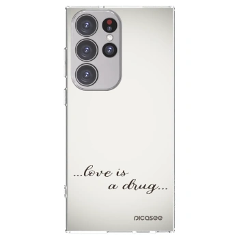 Picasee silikonska prozirna maskica za Samsung Galaxy S23 Ultra 5G - Love is a drug