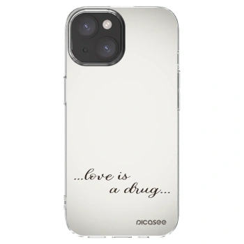 Picasee silikonska prozirna maskica za Apple iPhone 15 - Love is a drug