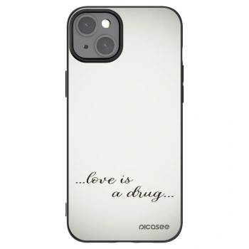 Picasee crna silikonska maskica za Apple iPhone 15 Plus - Love is a drug