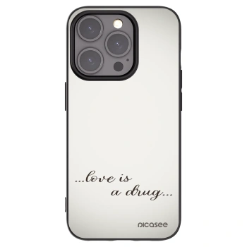 Picasee crna silikonska maskica za Apple iPhone 15 Pro - Love is a drug