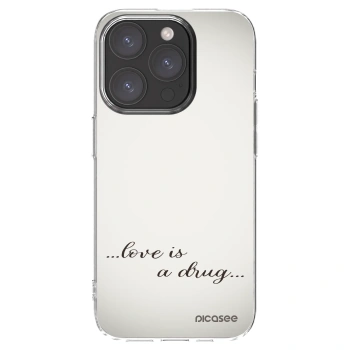 Picasee silikonska prozirna maskica za Apple iPhone 15 Pro - Love is a drug