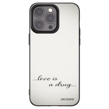 Picasee crna silikonska maskica za Apple iPhone 15 Pro Max - Love is a drug