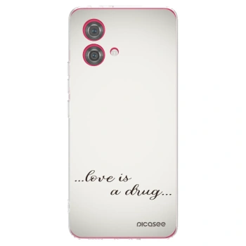 Picasee silikonska prozirna maskica za Motorola Moto G84 5G - Love is a drug