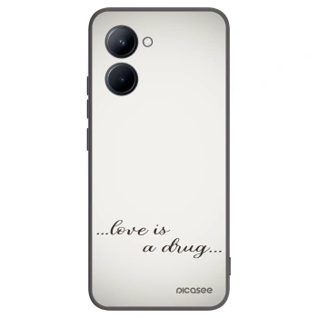Picasee crna silikonska maskica za Realme C33 (2023) - Love is a drug