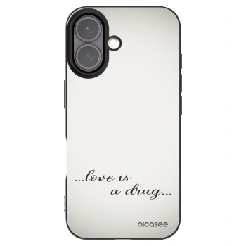Picasee crna silikonska maskica za Apple iPhone 16 - Love is a drug