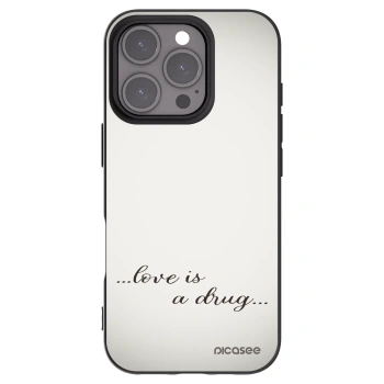 Picasee crna silikonska maskica za Apple iPhone 16 Pro - Love is a drug