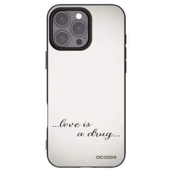Picasee crna silikonska maskica za Apple iPhone 16 Pro Max - Love is a drug