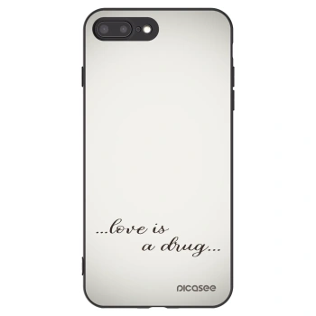 Picasee crna silikonska maskica za Apple iPhone 8 Plus - Love is a drug