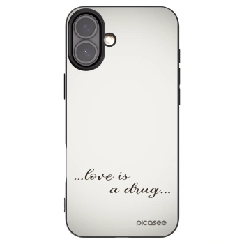 Picasee crna silikonska maskica za Apple iPhone 16 Plus - Love is a drug