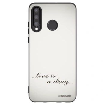 Picasee crna silikonska maskica za Huawei P30 Lite - Love is a drug